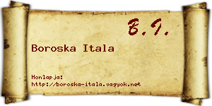 Boroska Itala névjegykártya